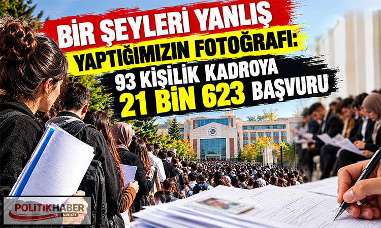 93 kişilik kadroya 21 bin 623 başvuru