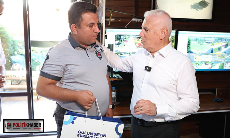 Kahraman güvenlik görevlisine Başkan Bozbey’den tebrik