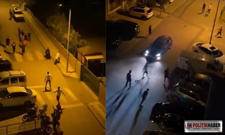Mahallenin gençleri birbirine girdi