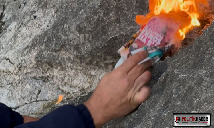 Suları çekilen gölden alevler çıktı!