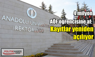 4 milyon AÖF öğrencisine af!