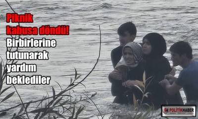 Birbirlerine tutunarak yardım beklediler!