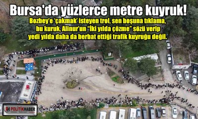 Bursa'da yüzlerce metre kuyruk