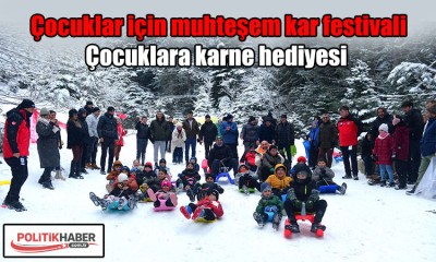 Çocuklara karne hediyesi kar festivali!