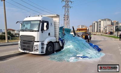 Tonlarca ağırlıktaki cam yola saçıldı