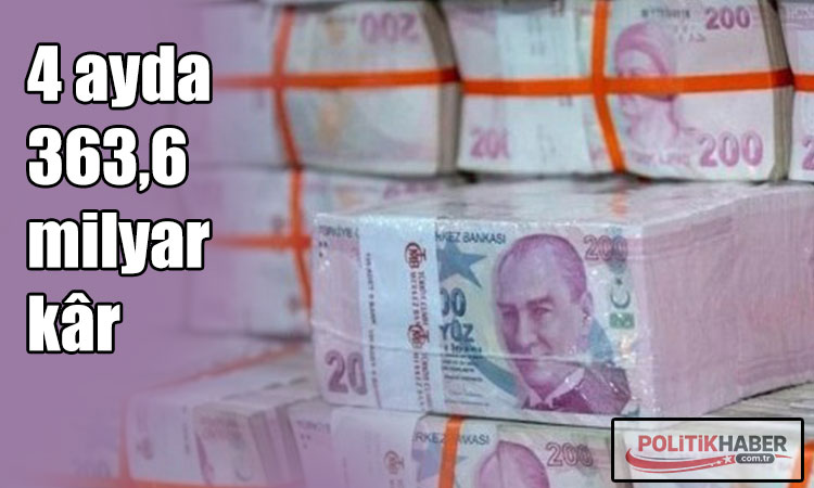 Bankalardan 4 ayda 363,6 milyar lira kar